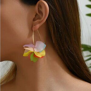 Anthropologie Multicolor Floral Earrings
